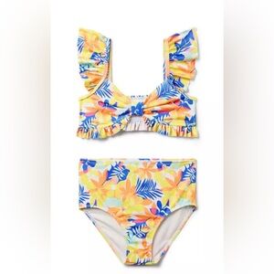 NWT Janie and Jack Girls Recycled Palm Floral 2-Piece Swimsuit Size 14